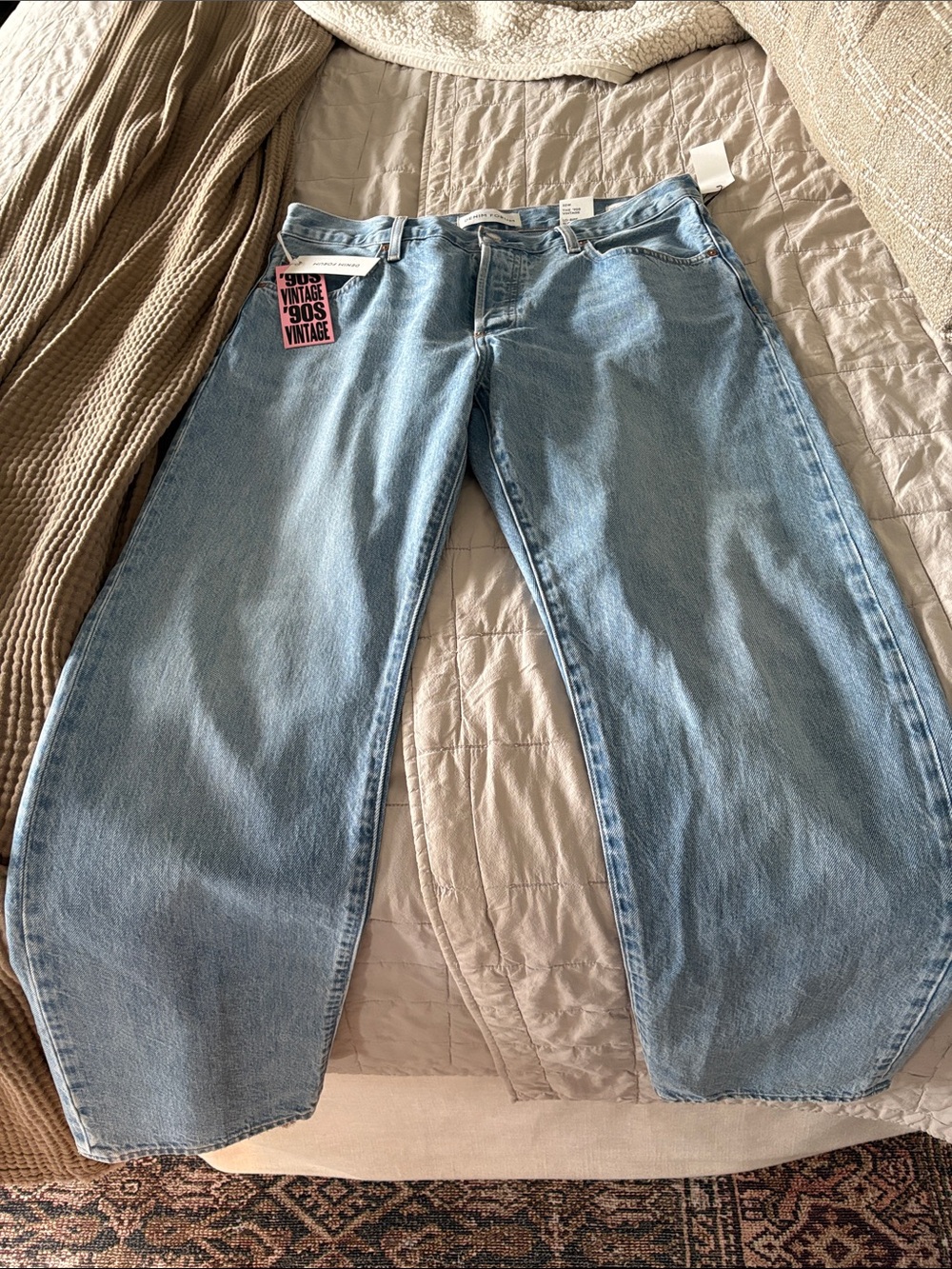Denim Forum 90s Vintage Low Rise Light Blue Straight Leg Jeans